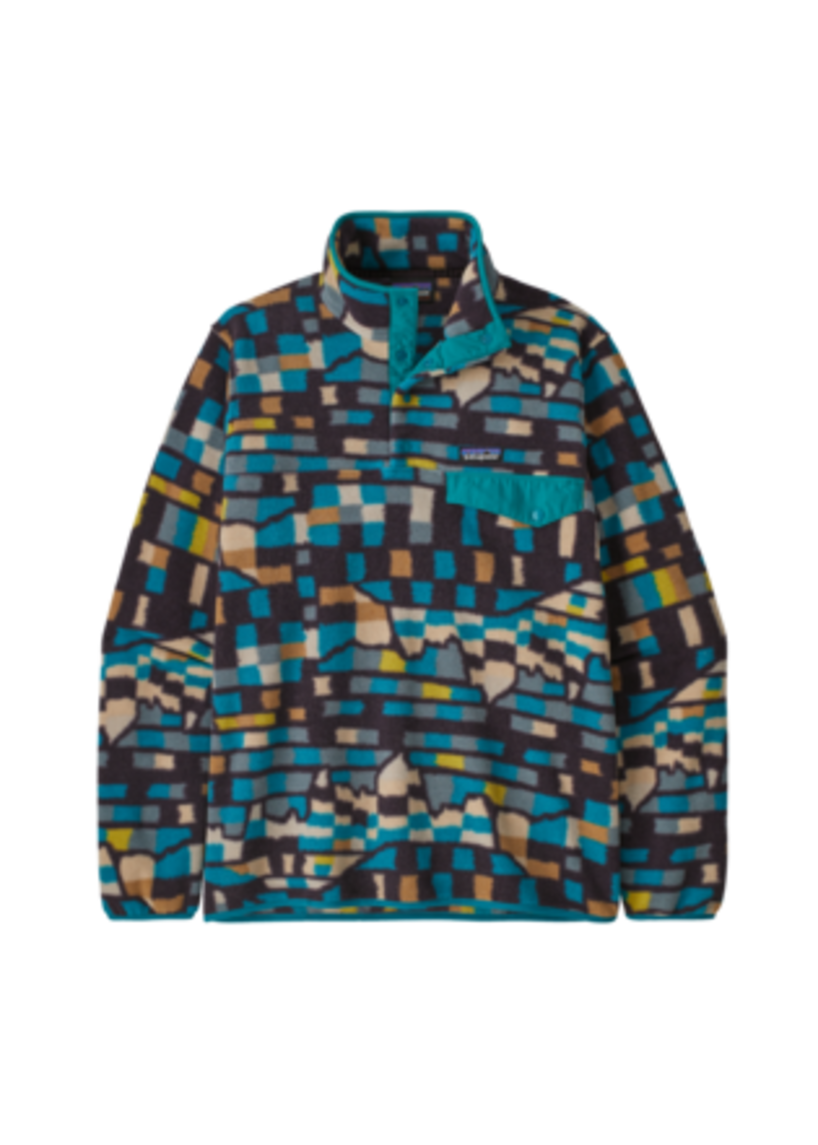Patagonia M's LW Synch Snap-T P/O - Fitz Roy Patchwork: Belay Blue