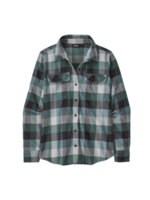 Patagonia W's L/S Org Cotton MW Fjord Flannel  - Guides: Nouveau Green
