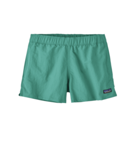 Patagonia Women's Barely Baggies Shorts - 2 1/2 in. Clean Currents Patch: Lago Blue / M