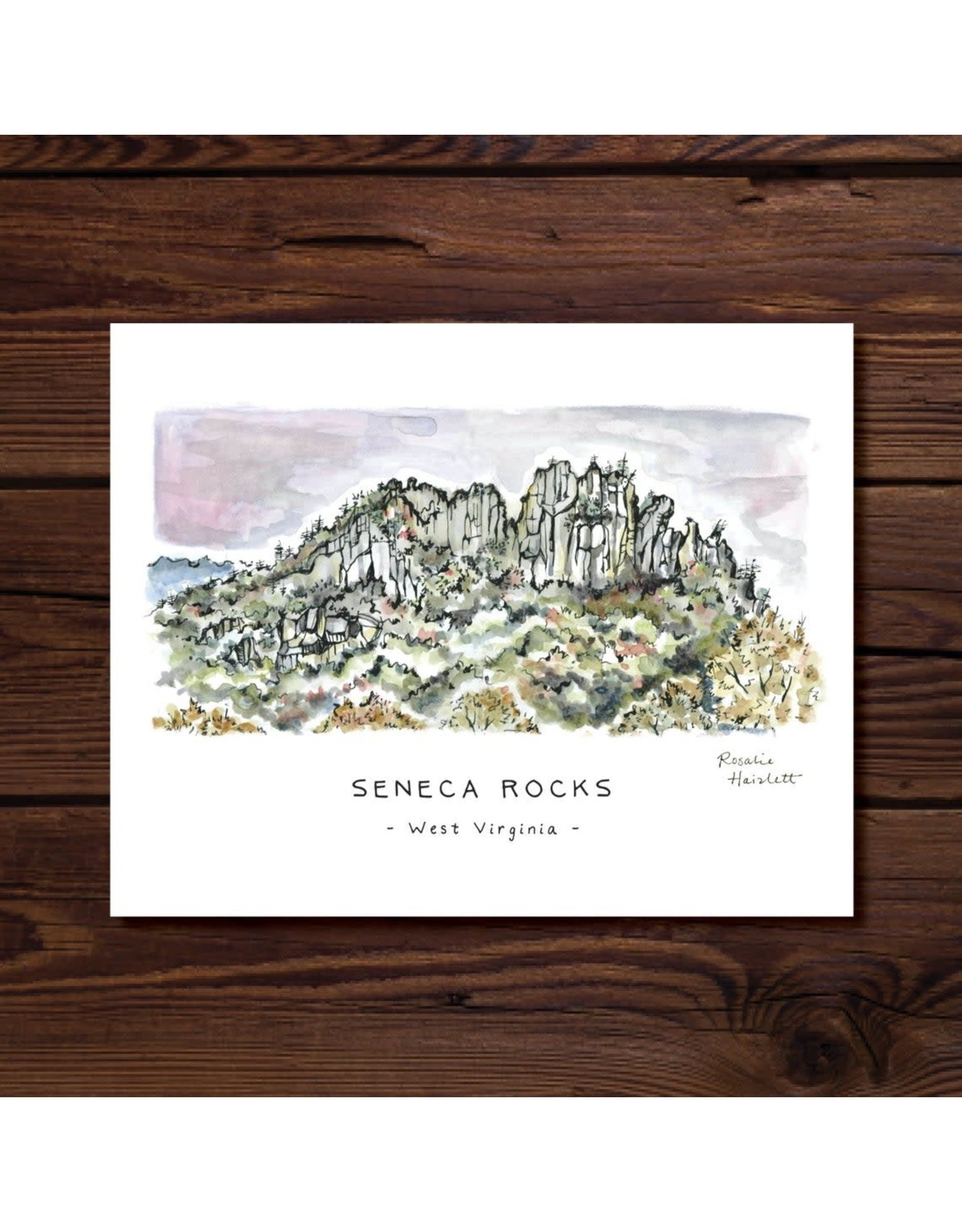 Rosalie Haizlett Seneca Rocks Watercolor print