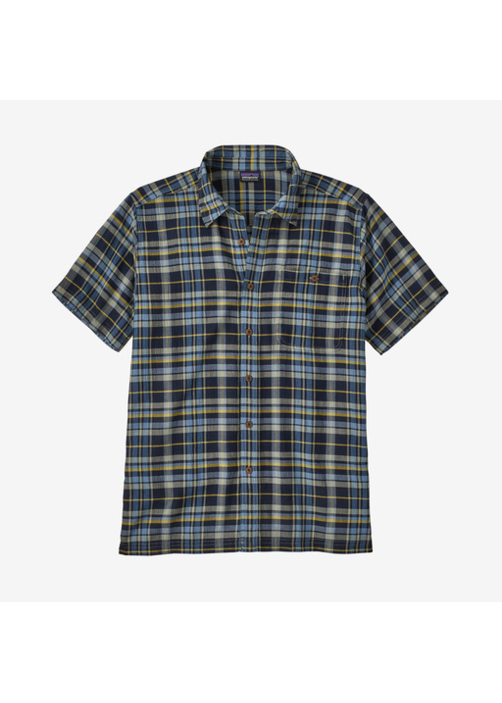 Patagonia Men's A/C Button Up Shirt - Paint Plaid: Tidepool Blue