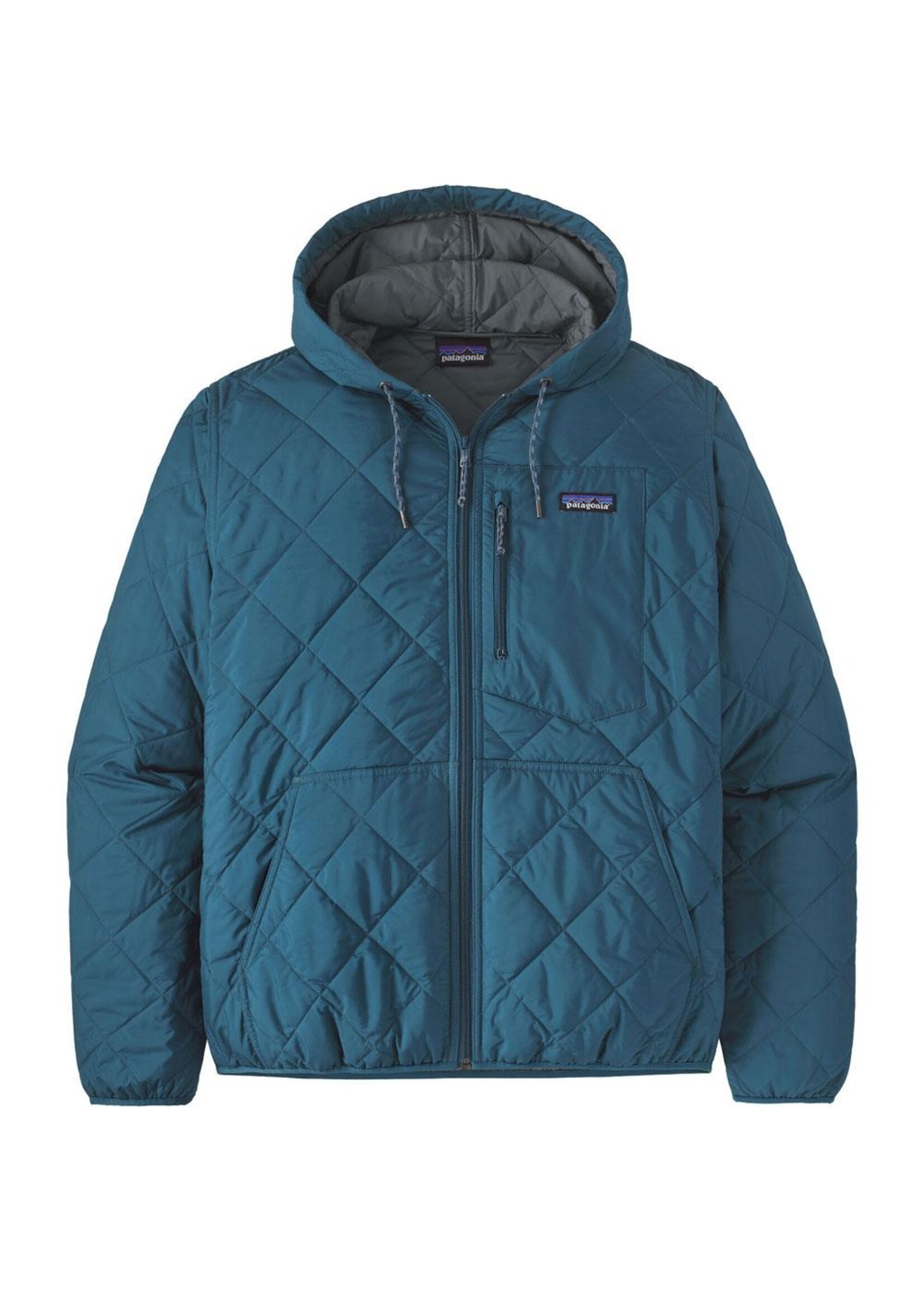 Patagonia Men's Diamond Quilted Bomber Hoody - Wavy Blue