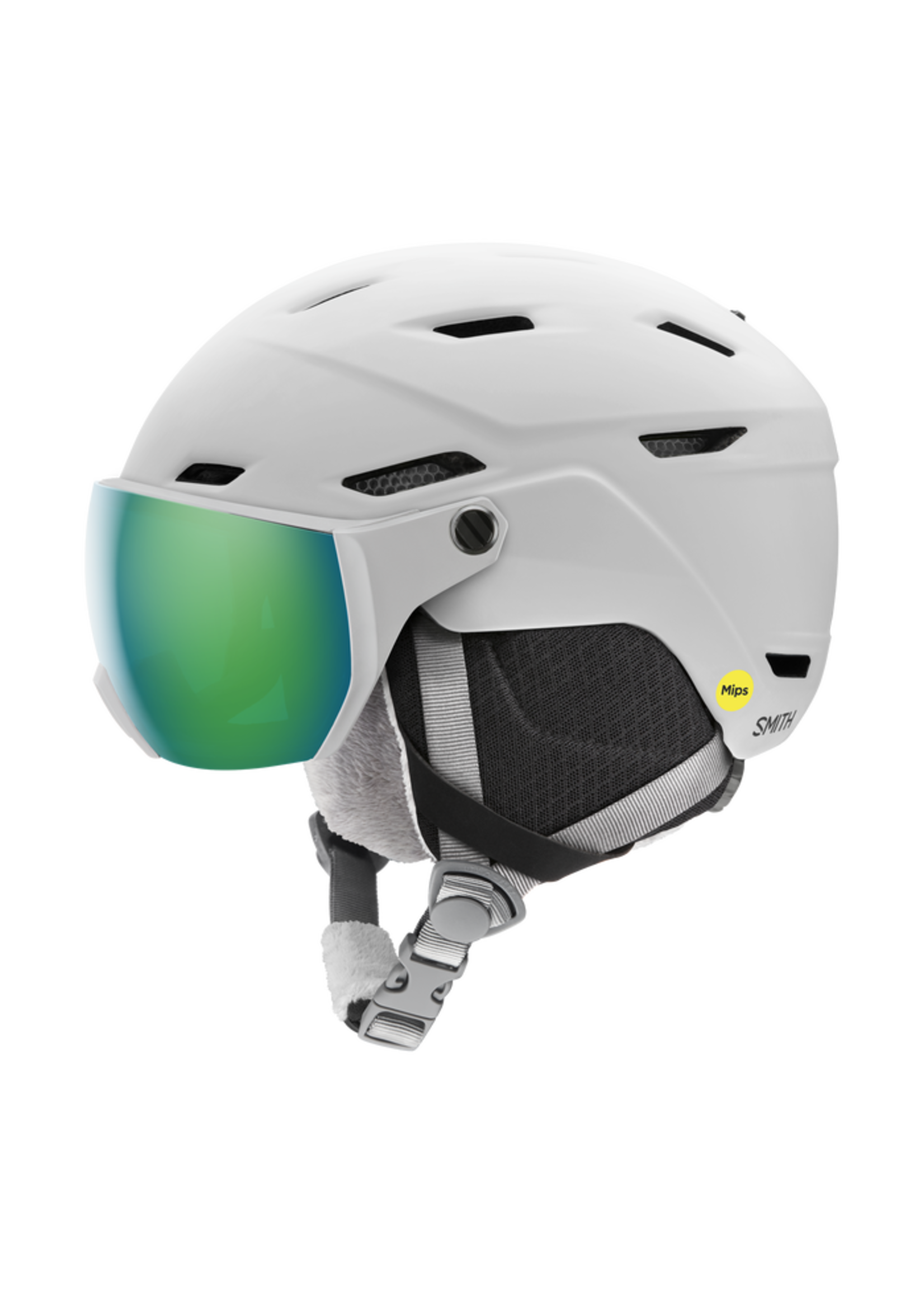 Smith Survey Jr. MIPS Helmet - Matte White with Green Mirror Lens