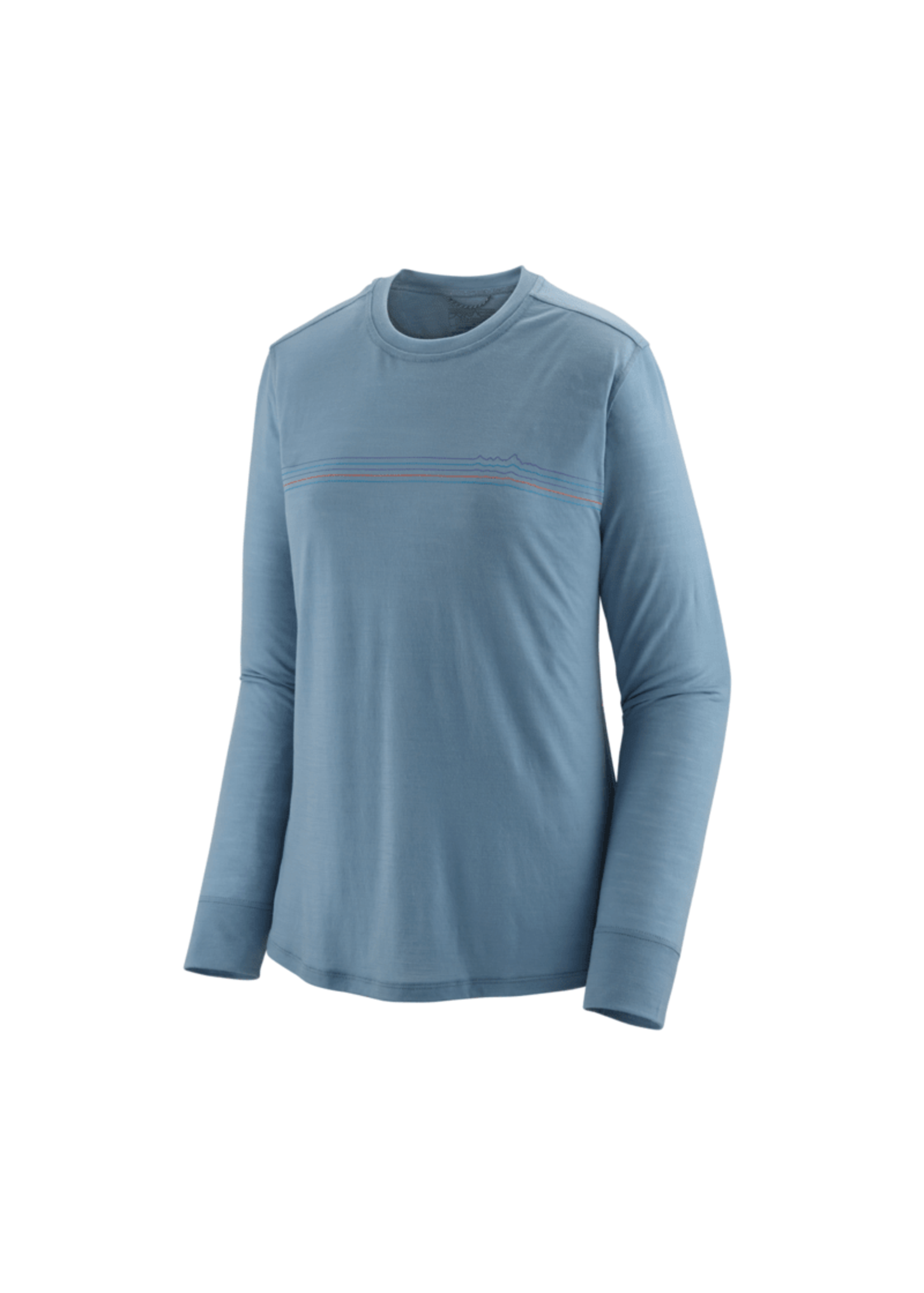Patagonia Women's Long Sleeve Cap Cool Merino Blend Graphic Shirt - Grey