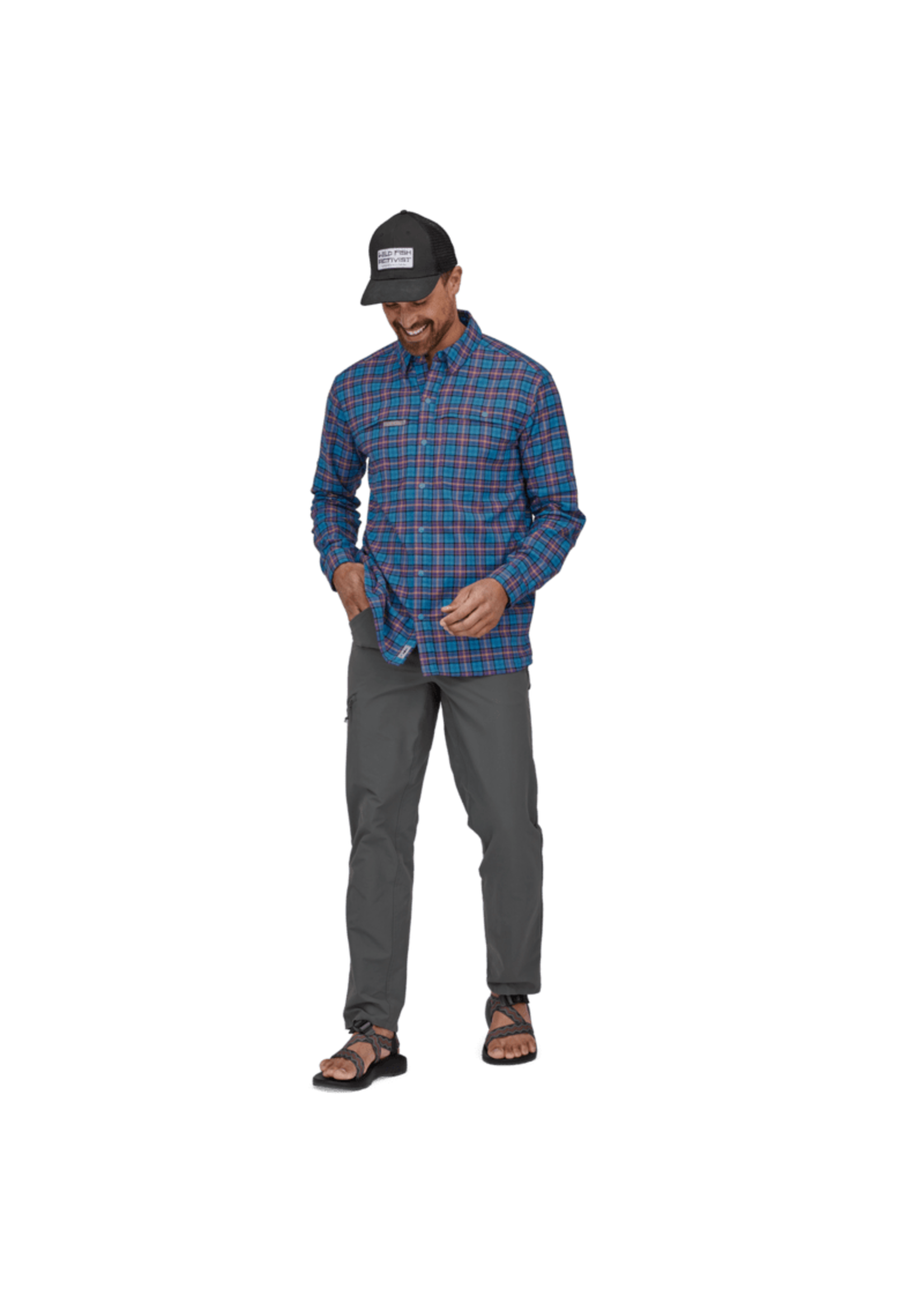 Patagonia Men's Early Rise Stretch Shirt On the Fly: Anacapa Blue
