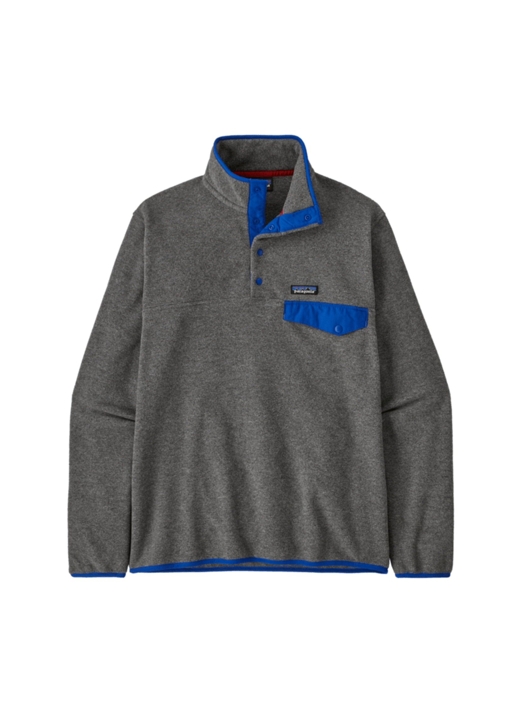 Patagonia Men's Lightweight Synchilla Snap-T Pullover - Nickel w/ Passage Blue