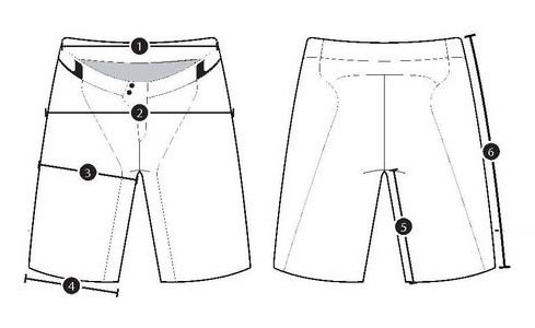 Troy Lee Designs sizing guide image for data in table below