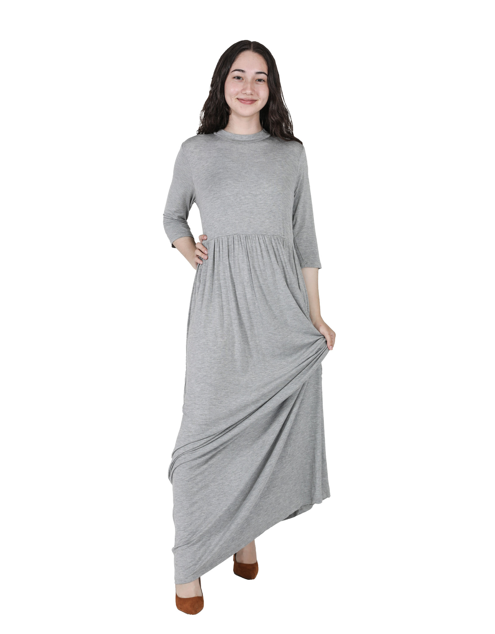 heather grey maxi dress