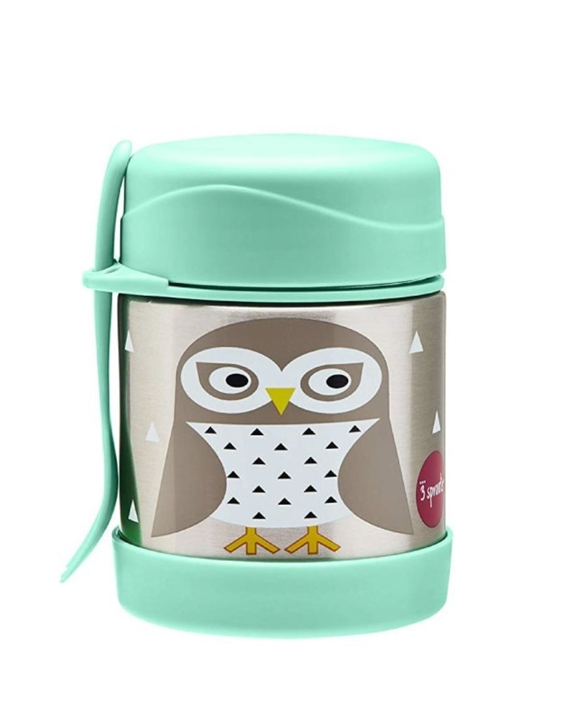 Contenant Lunch Isotherme Acier Inox Hibou Bebe Loup