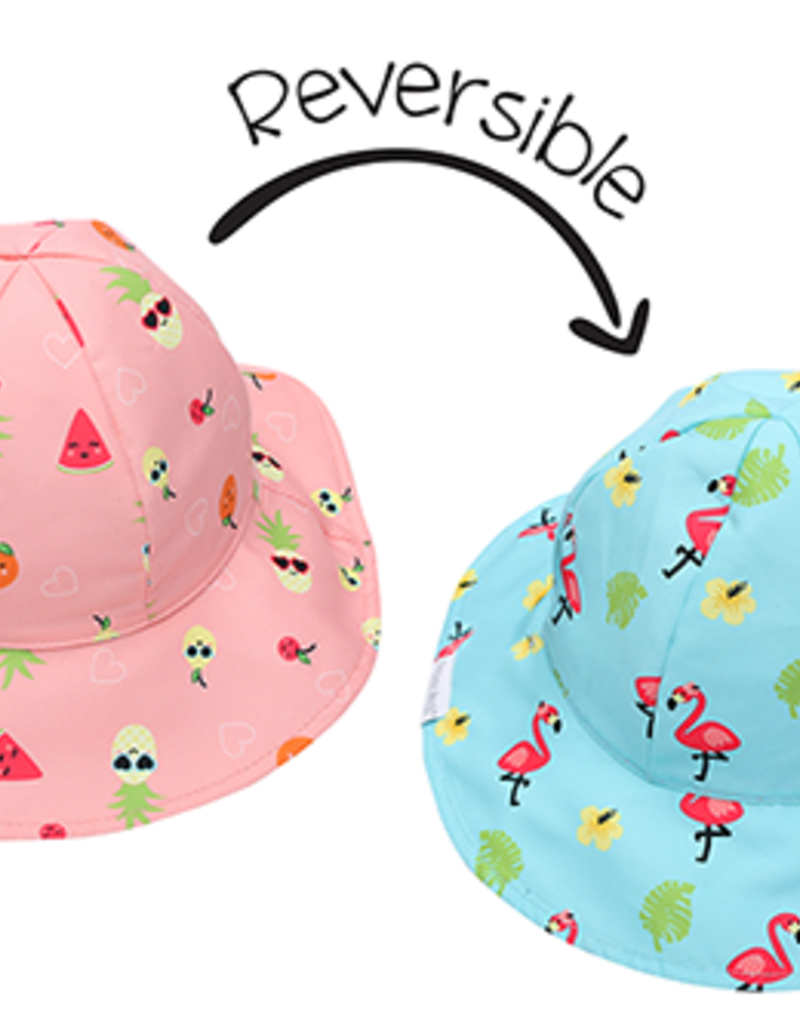 Chapeau Soleil Reversible Flamant Et Fruits Bebe Loup