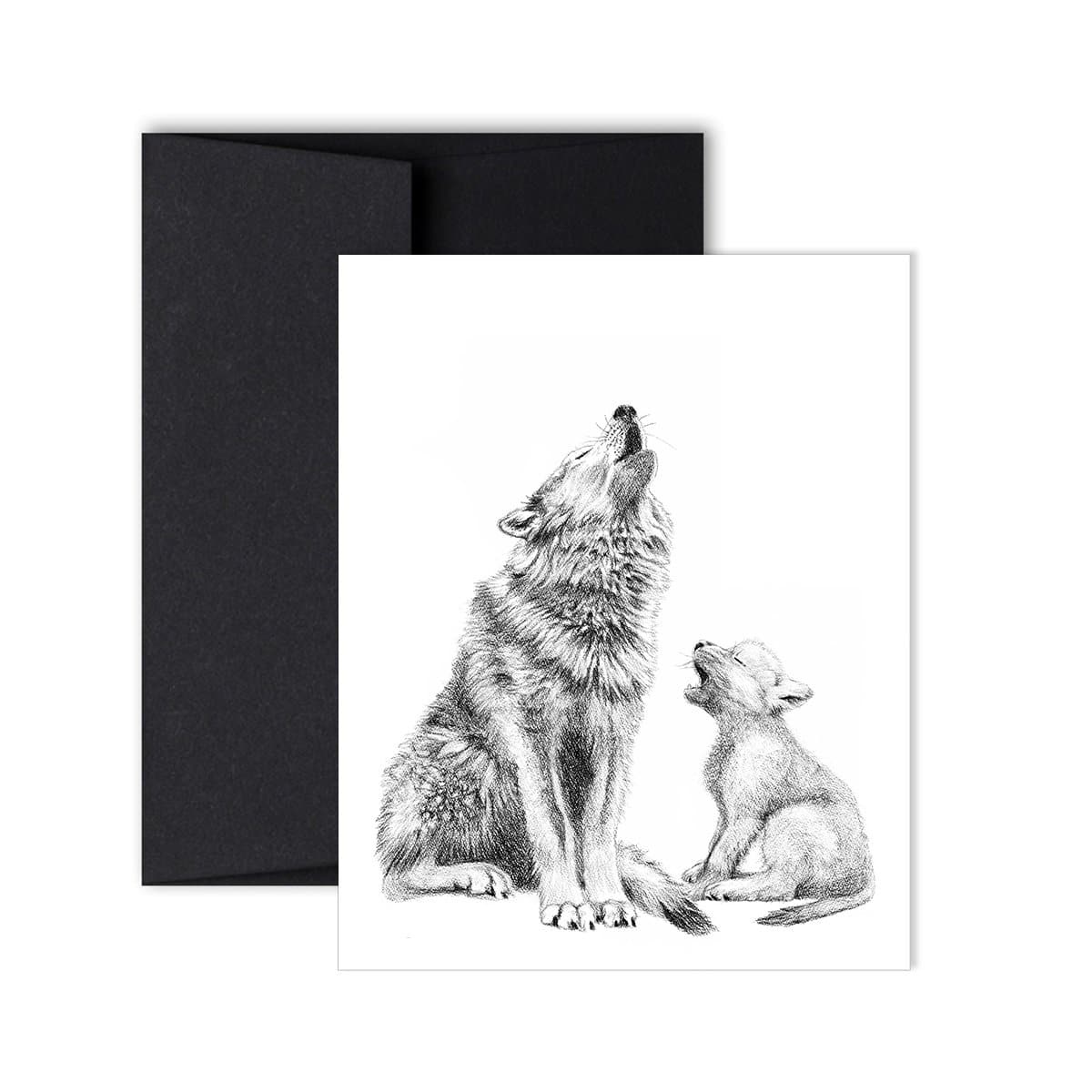 Carte De Souhait Maman Loup Et Son Bebe Bebe Loup