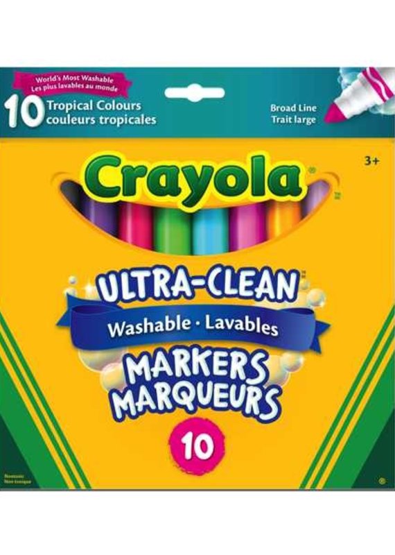 Crayola Feutres lavables pointes larges couleurs tropicales