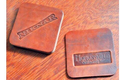 Bridle Leather Coasters Pair