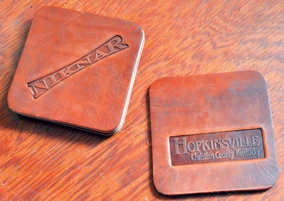 Bridle Leather Coasters Pair