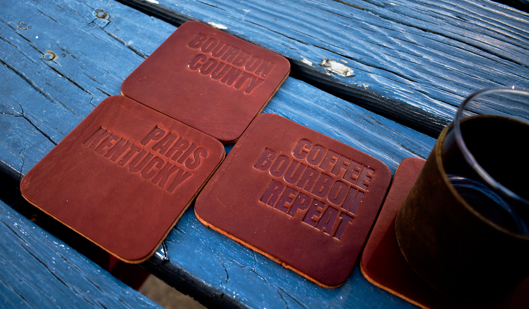Bridle Leather Coasters Pair