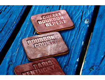 Bridle Leather Coasters Pair