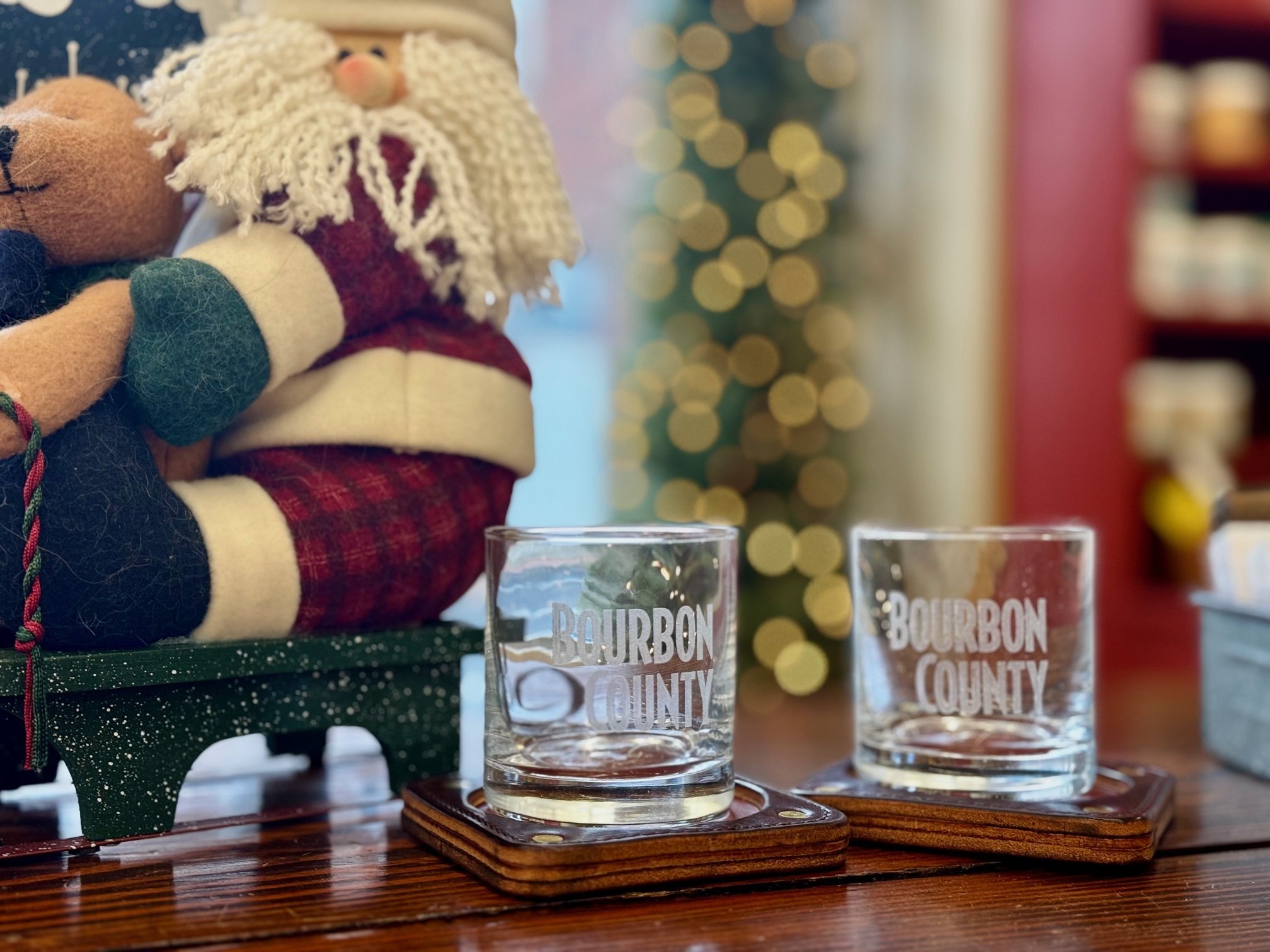 Etched Bourbon County Rocks Glass 12 oz.(pair)