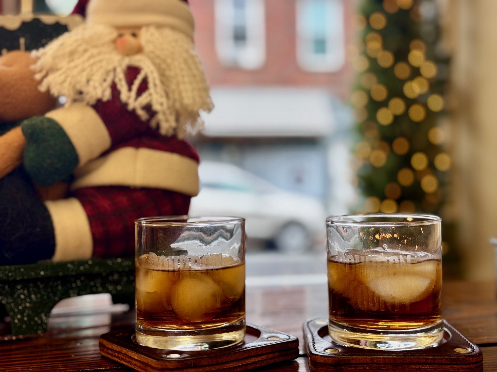 Etched Bourbon County Rocks Glass 12 oz.(pair)