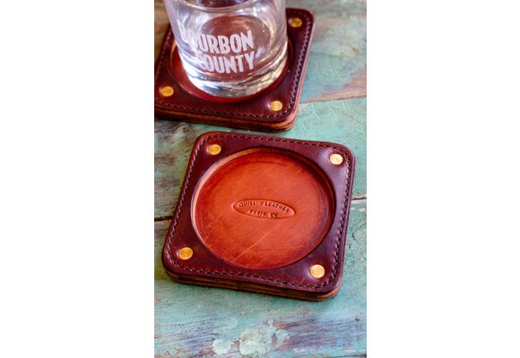 "1904" Leather Coaster Bourbon County - pair