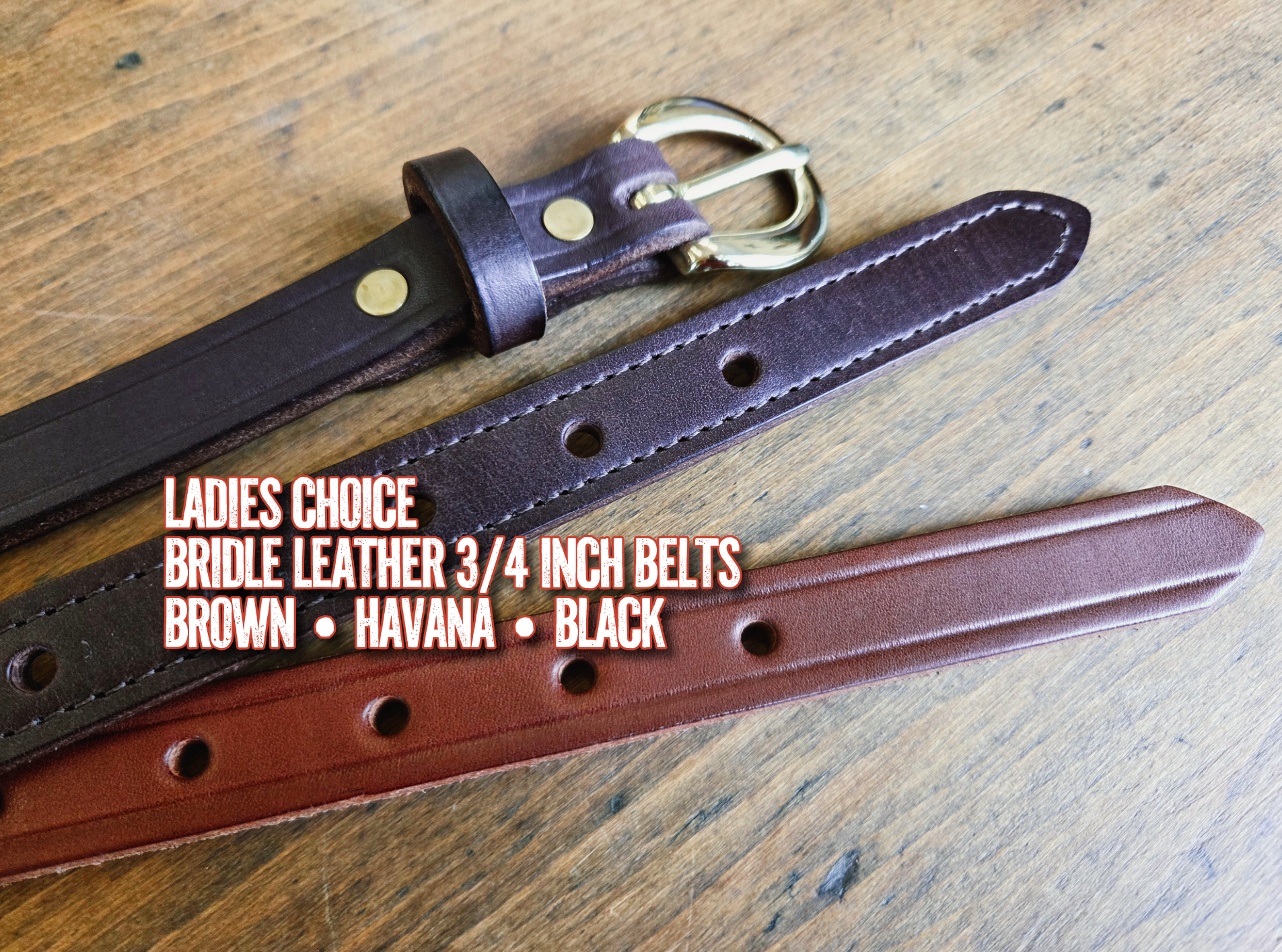 Premium bridle leather belts from Quillin's