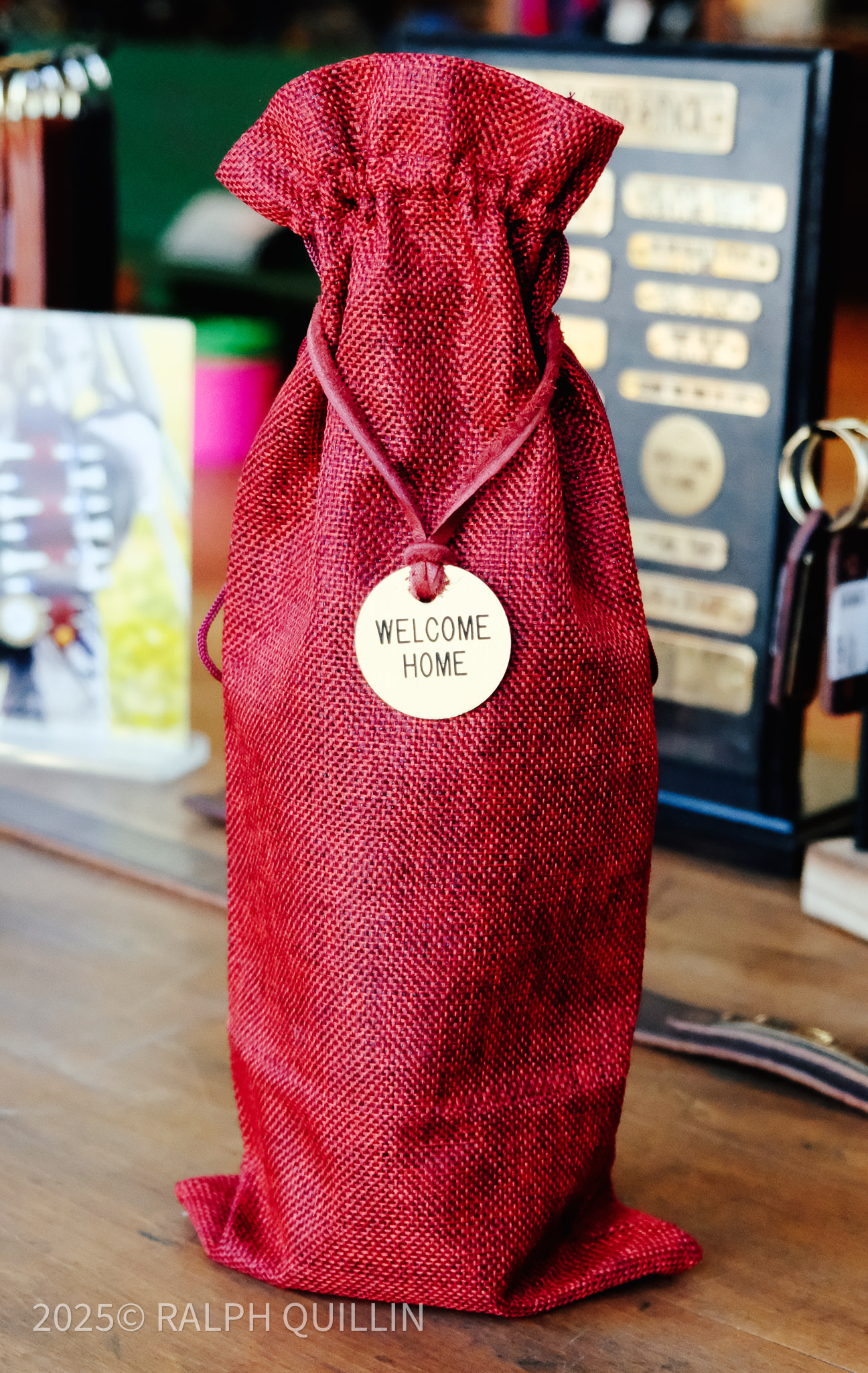 Burlap and Brass Spirit Gift Bag