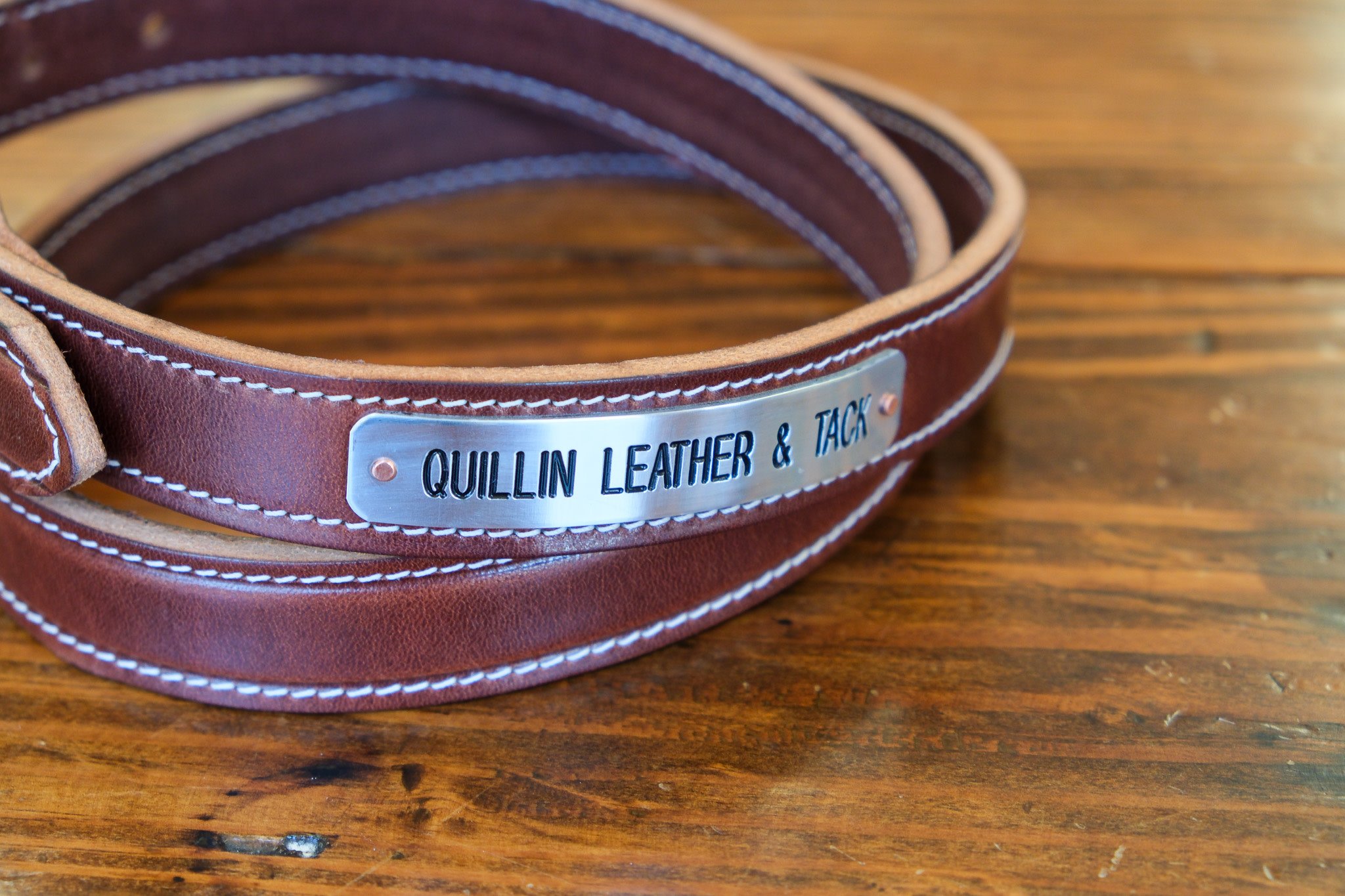 1 inch Halter Maker Belt With White Stitching