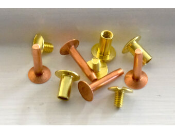 Name Plate copper rivets and Brass Chicago Screws