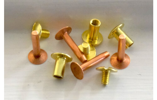 Name Plate copper rivets and Brass Chicago Screws