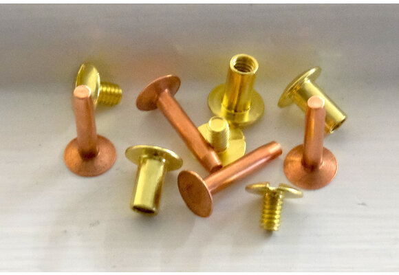 Name Plate copper rivets and Brass Chicago Screws