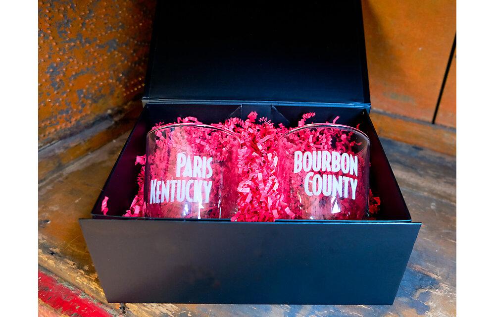 Etched Bourbon County Rocks Glass 12 oz.(pair)