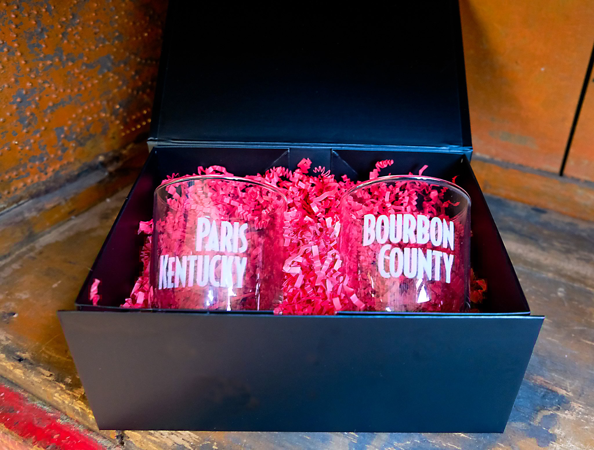 Etched Bourbon County Rocks Glass 12 oz.(pair)