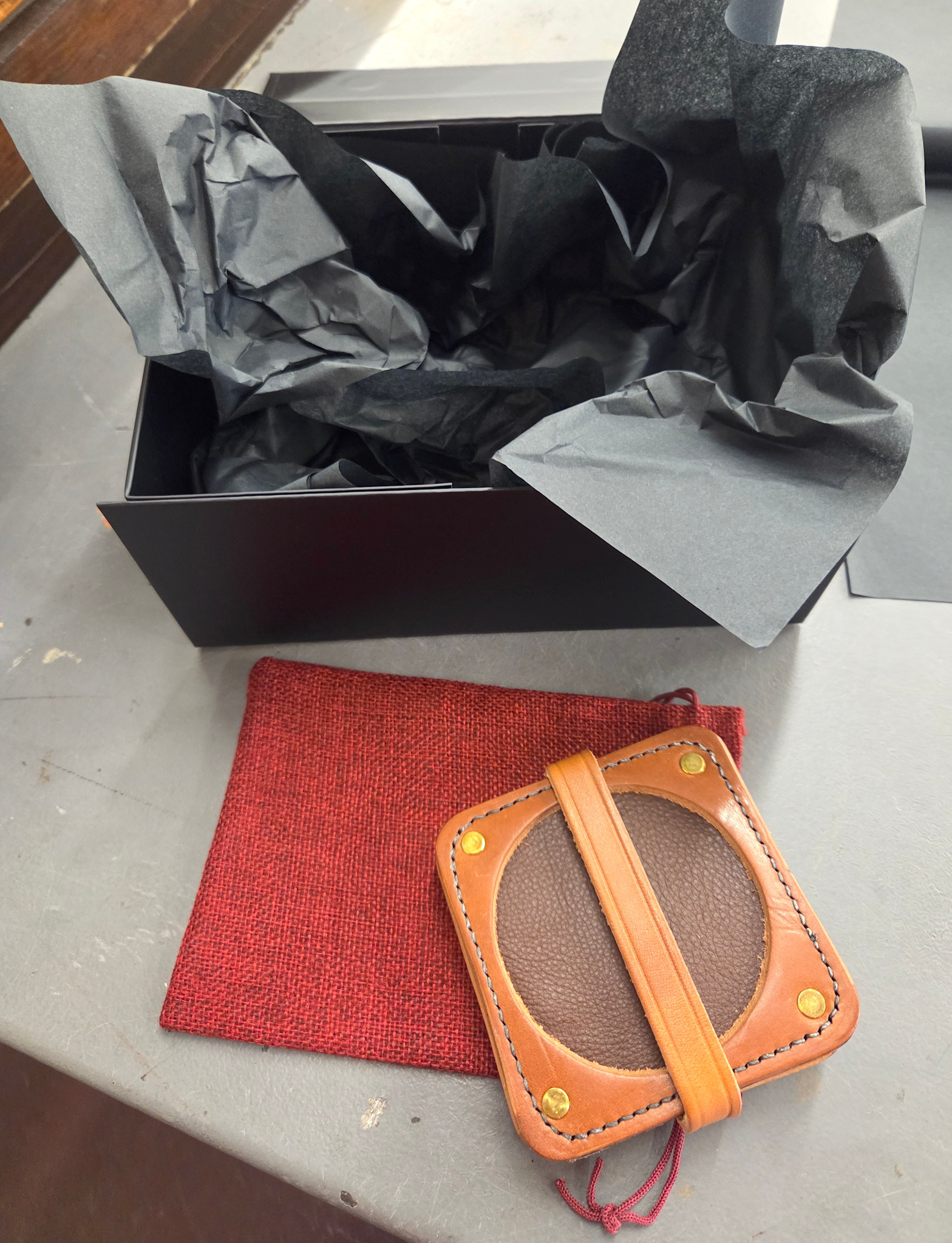 "1904" Leather Coaster Bourbon County - pair