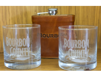 Etched Bourbon Glasses 8oz (Pair)