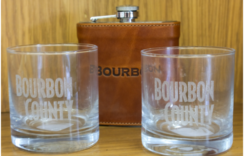 Etched Bourbon Glasses 8oz (Pair)