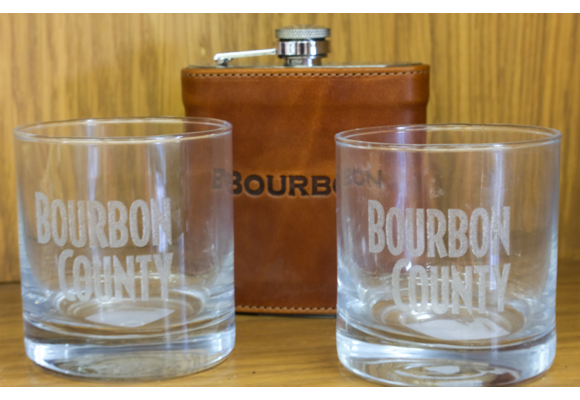 Etched Bourbon Glasses 8oz (Pair)