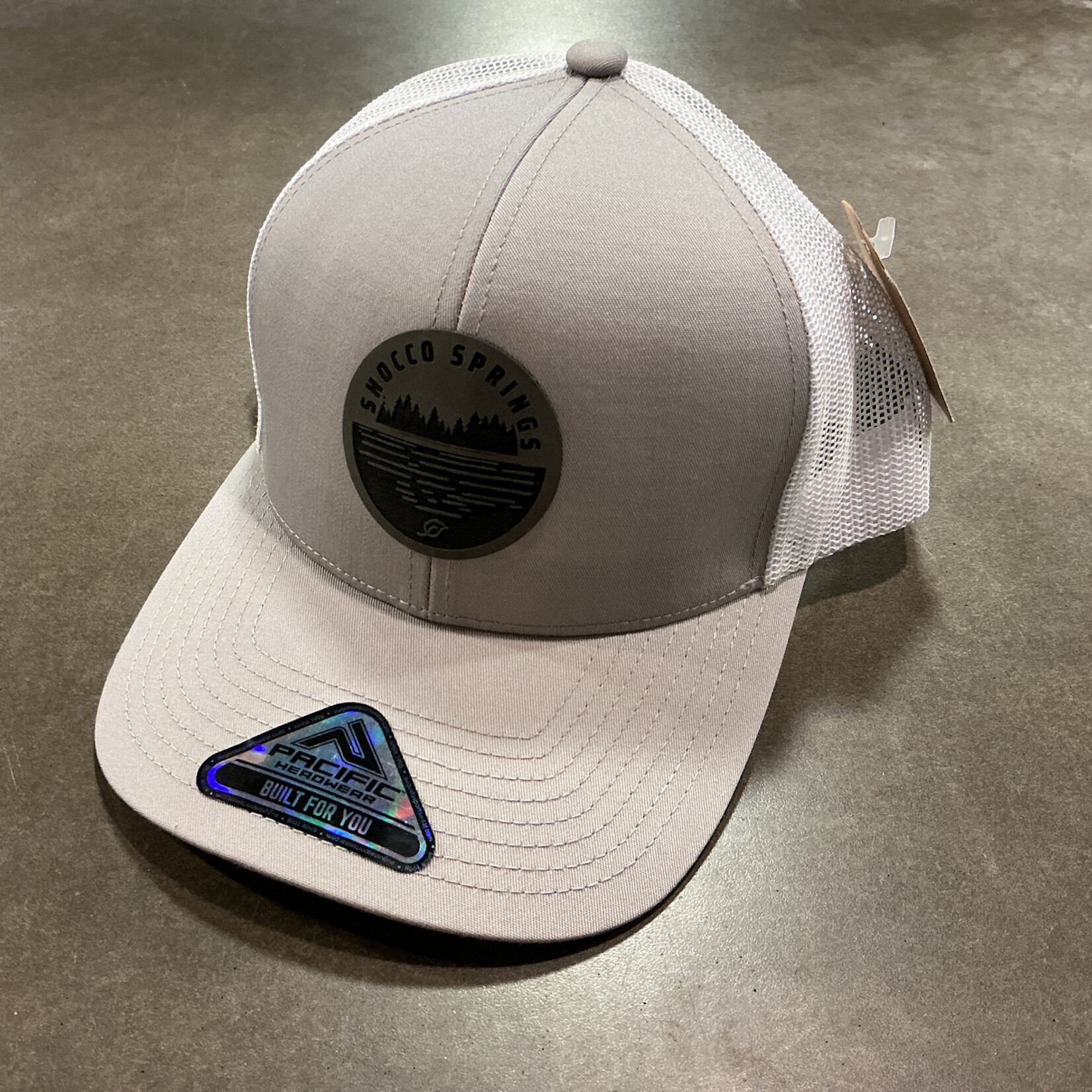 The Station Online Store Hat - Shocco Trucker Hat Silver with Gray Patch