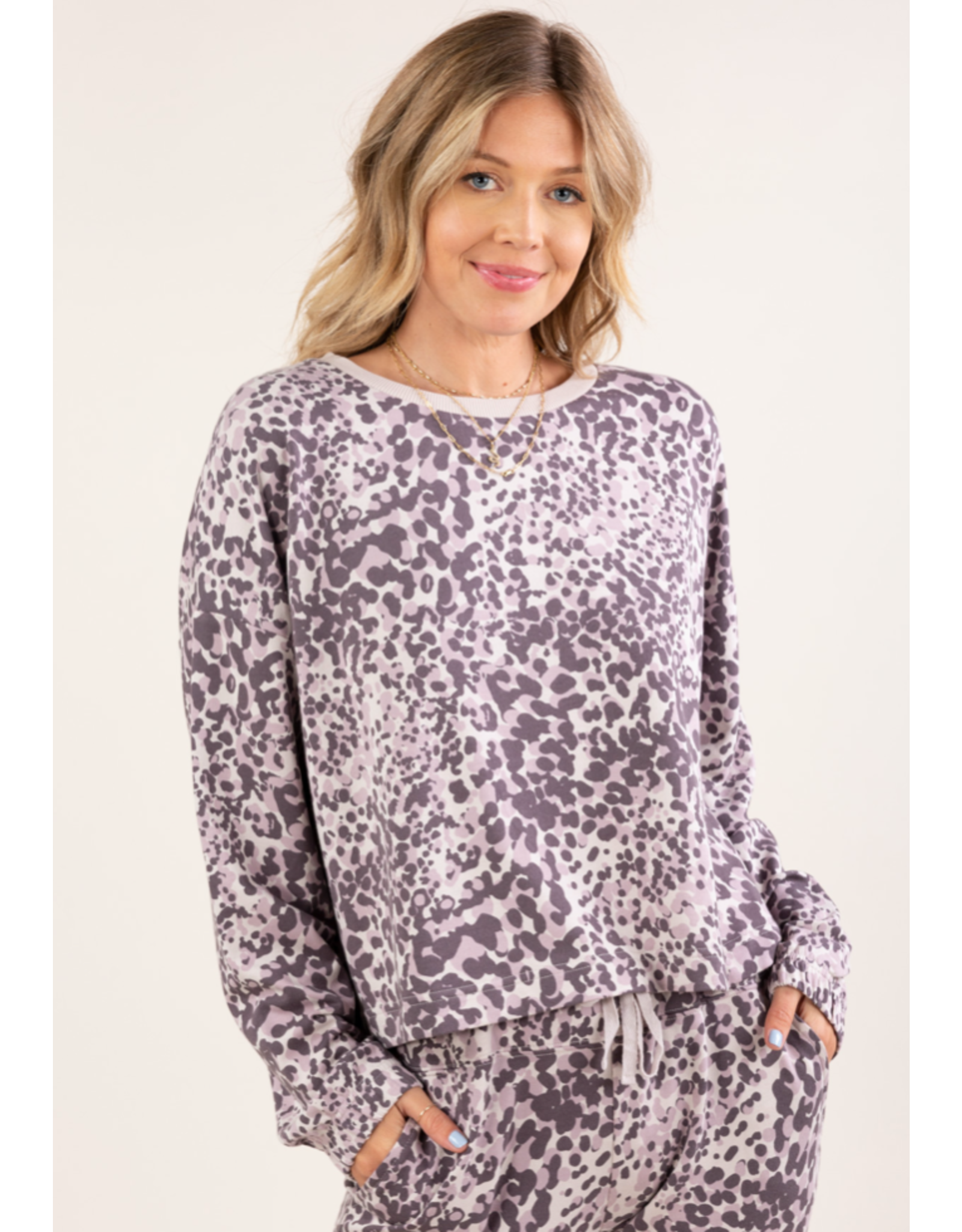 Love Stitch Animal French Terry Pullover