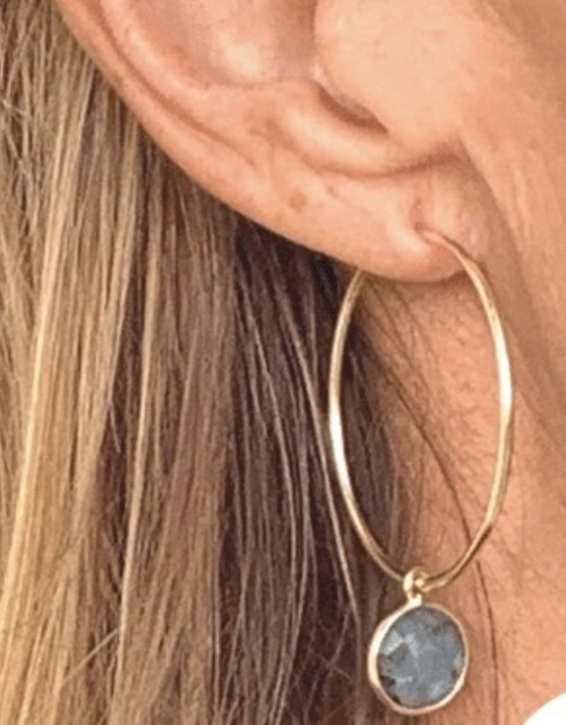 Hide & Stone Labradorite Hoop Earrings