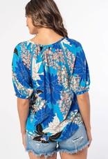 Love Stitch Sela Floral Puff Sleeve Top