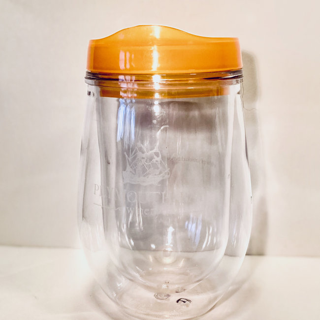 Wine Tumbler: Stemless w/lid, Acrylic, clear, PBW Logo Asst