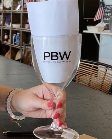 Wine Glass:  Stemmed, PBW, Acrylic Black Etch