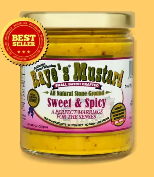 Mustard:  Sweet & Spicy, 9oz, Raye's