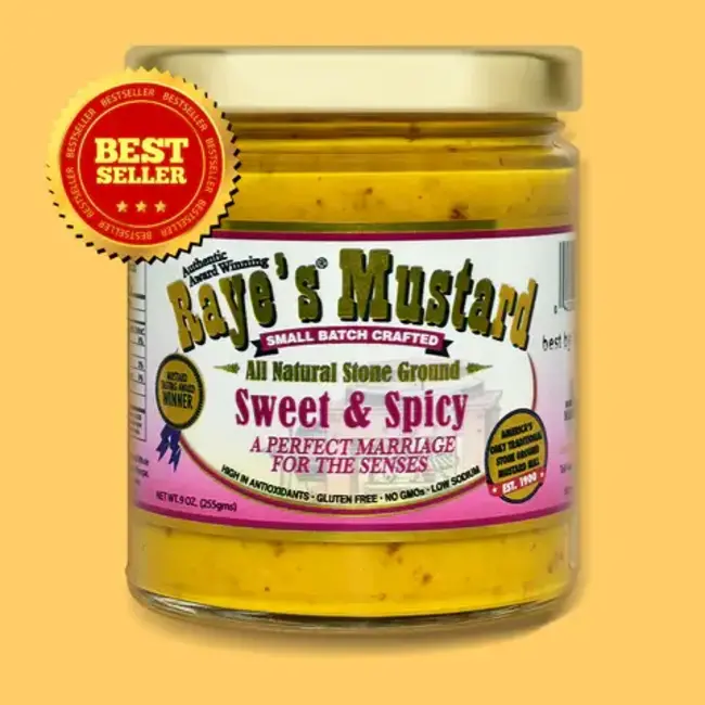 Mustard:  Sweet & Spicy, 9oz, Raye's