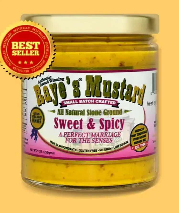 Mustard:  Sweet & Spicy, 9oz, Raye's