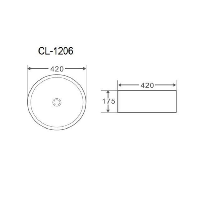 Vasque en porcelaine 16.5'' Blanc MN-1206