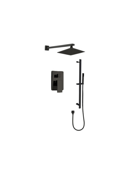Black shower faucet set on rail kimmi collection MN-6809-11