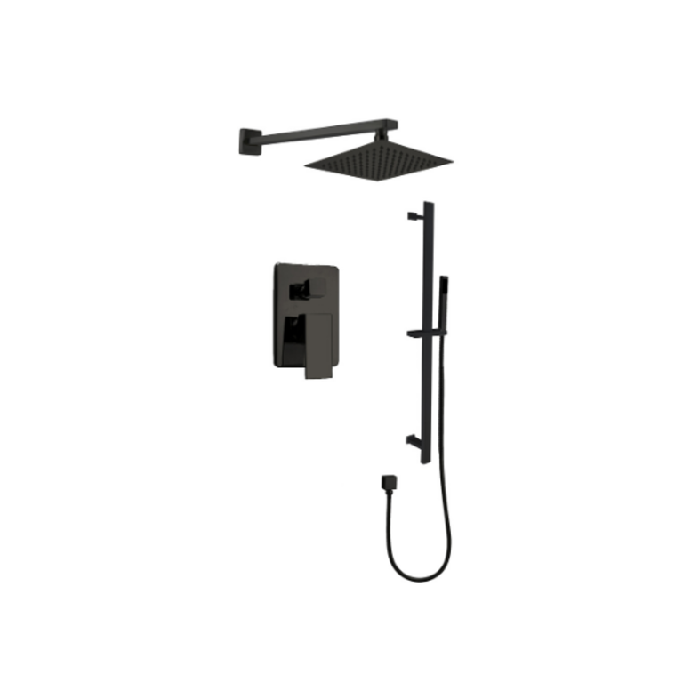 Ensemble de robinet de douche sur rail Noir mat Collection Kimmi MN-6809-11