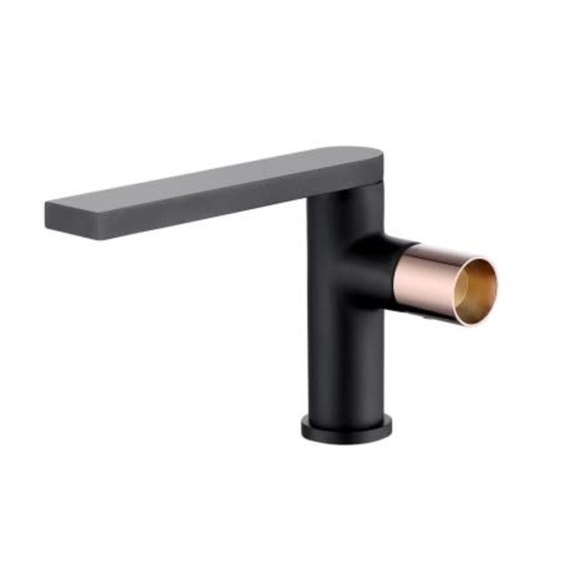 Sapho Robinets d'angle - Robinet d'angle avec rosace, rond, noir mat SL015