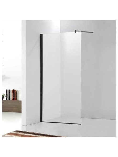 36 '' Matte Black Italian style glass shower
