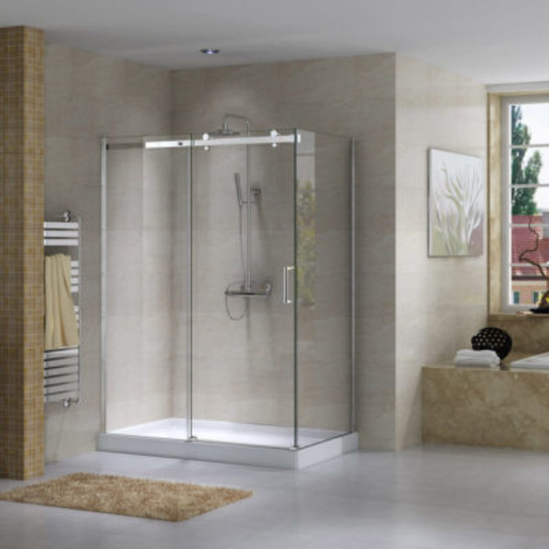 Reversible shower set 32x48 chrome Quartz Jade series